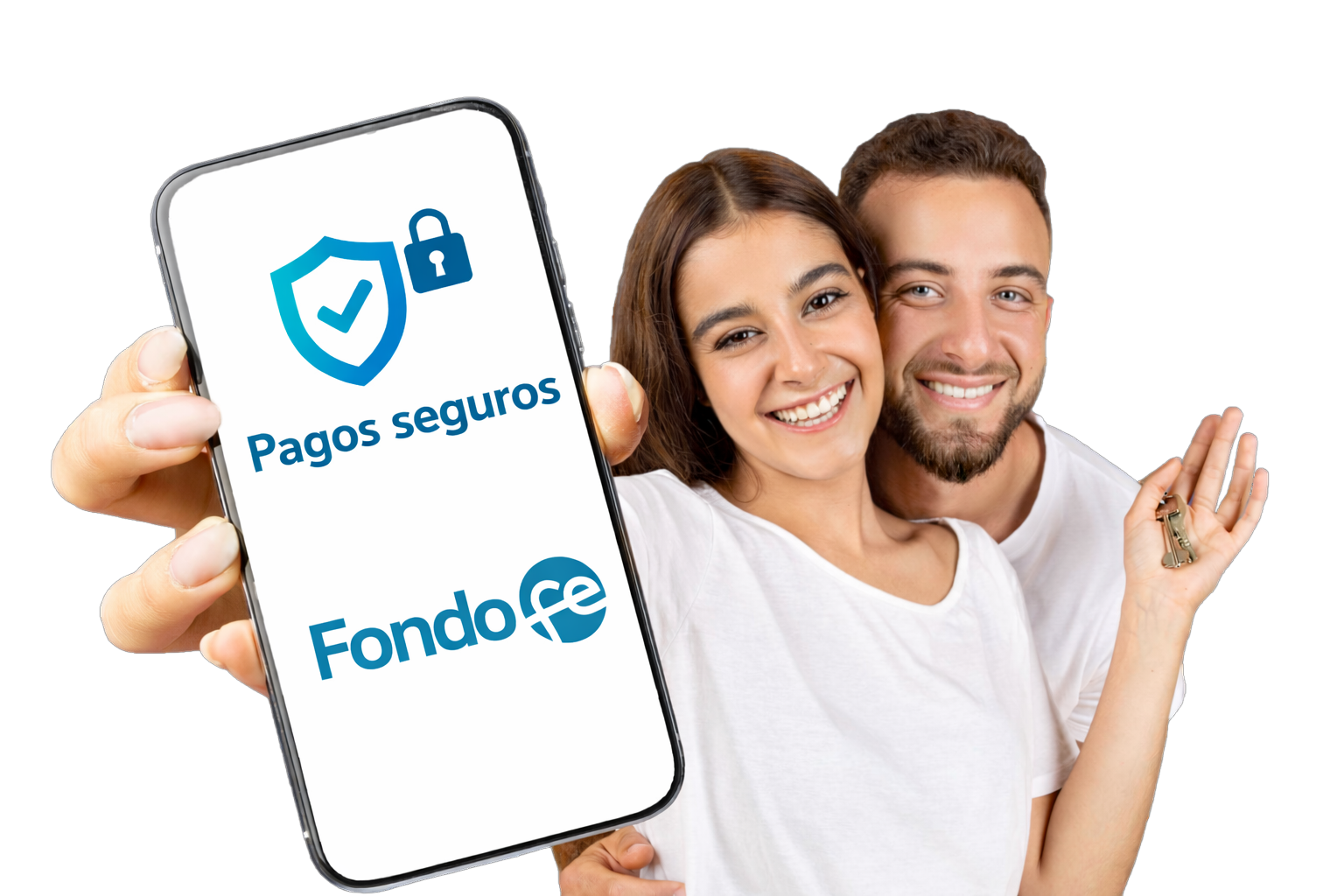 pareja-feliz-sosteniendo-telefono-inteligente-pantalla-blanco-fondo-azul
