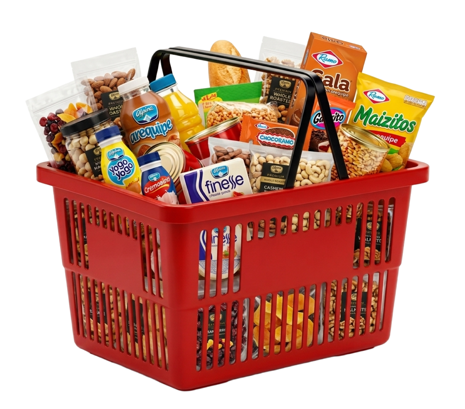 Canasta con los productos del Día de la Lonchera
